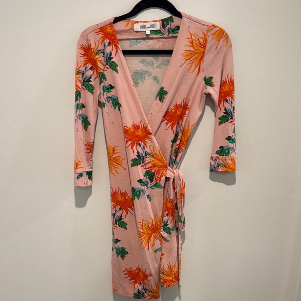 Diane von Furstenberg Silk Jersey Floral Wrap Dress